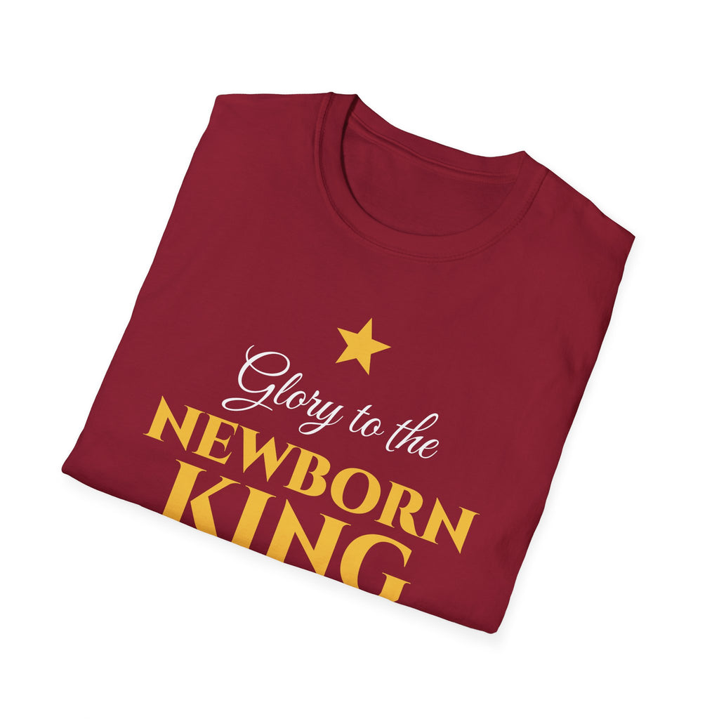 Glory To The Newborn King Christmas T-Shirt Christian Carol Faith Gift Tee – Gifted Porch
