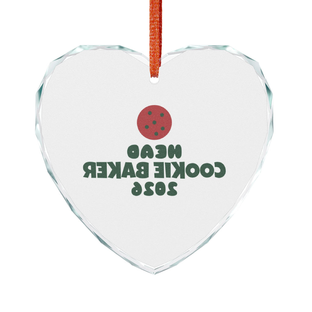 Cookie Baker 2026 Glass Heart Ornament