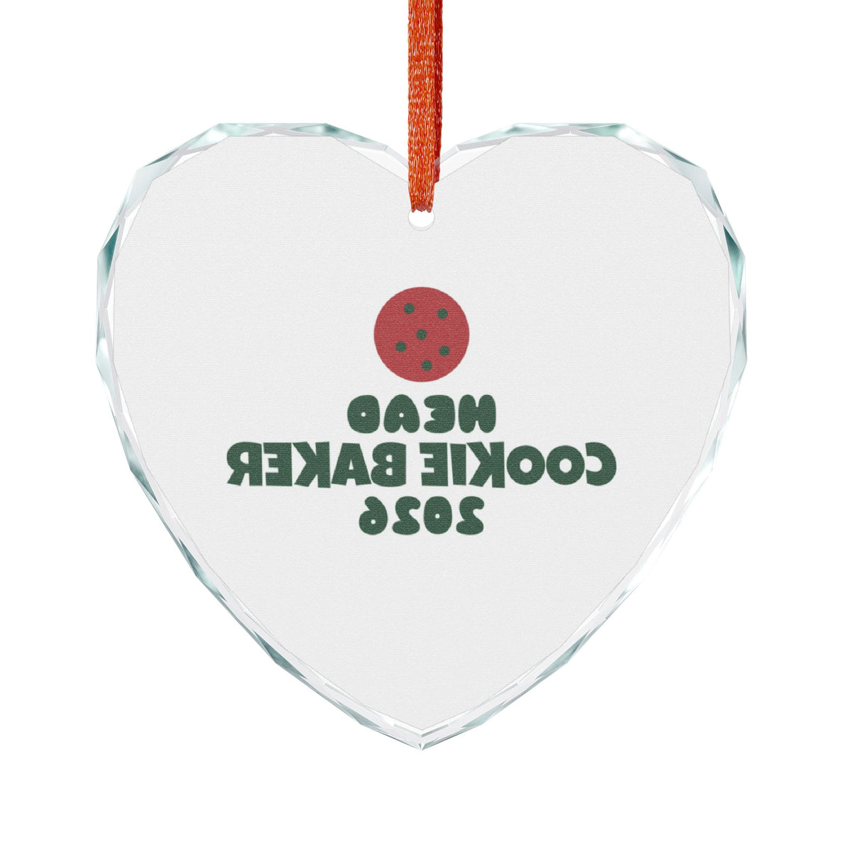 Cookie Baker 2026 Glass Heart Ornament