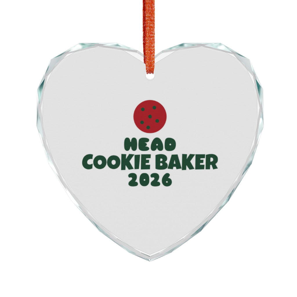 Cookie Baker 2026 Glass Heart Ornament