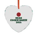Cookie Baker 2026 Glass Heart Ornament