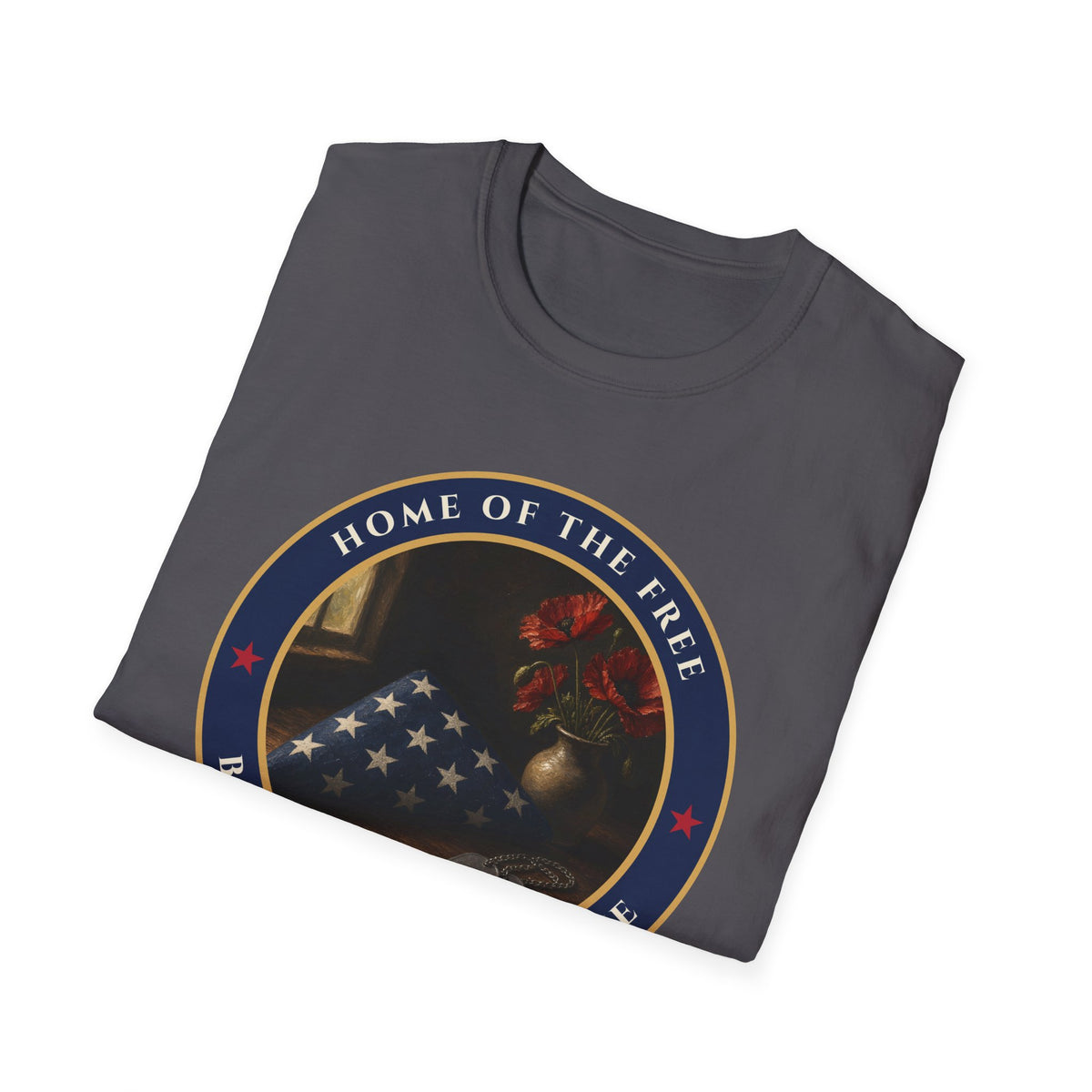 Home of the Free Because of the Brave Tee – memorial keepsake gift, photo 9