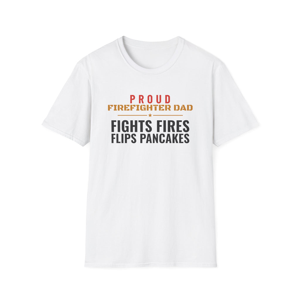 Firefighter Dad Fights Fires Flips Pancakes T-Shirt – Gifted Porch, view 1