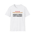 Firefighter Dad Fights Fires Flips Pancakes T-Shirt – Gifted Porch, view 1