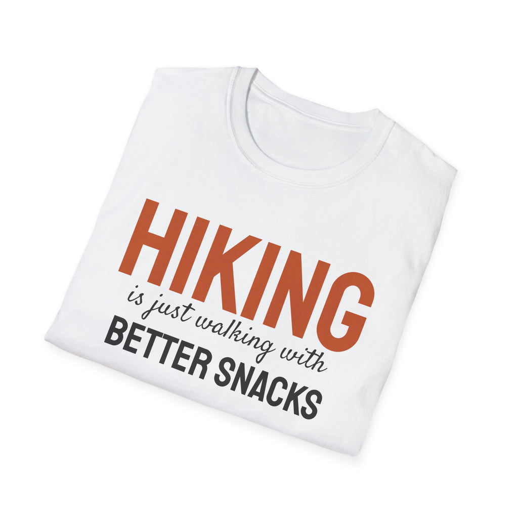 Hiking Is Just Walking With Better Snacks Hiking T-Shirt – Gifted Porch, view 5