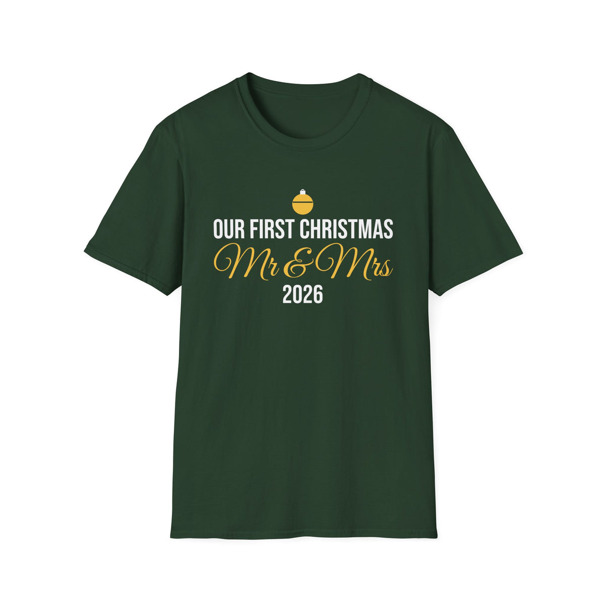 Our First Christmas As Mr And Mrs 2026 T-Shirt Newlywed Holiday Gift Tee – Gifted Porch