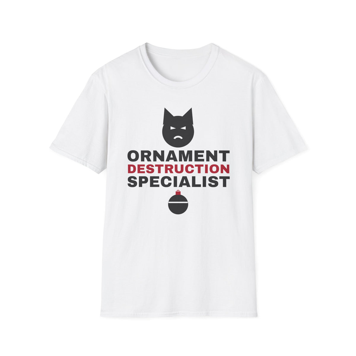 Ornament Destruction Specialist Cat Christmas Tree T-Shirt – Gifted Porch, view 1