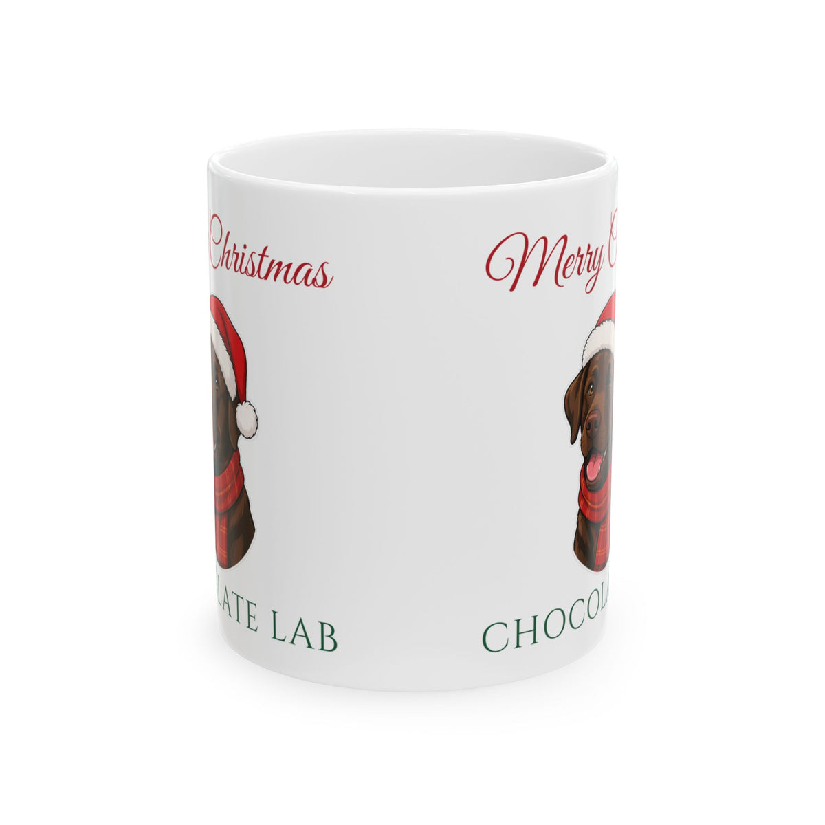 Chocolate Lab Dog Christmas Mug