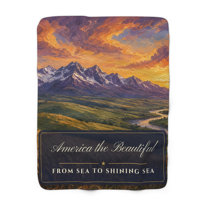 America the Beautiful Sherpa Blanket throw blanket – sherpa fleece throw blanket by Gifted Porch