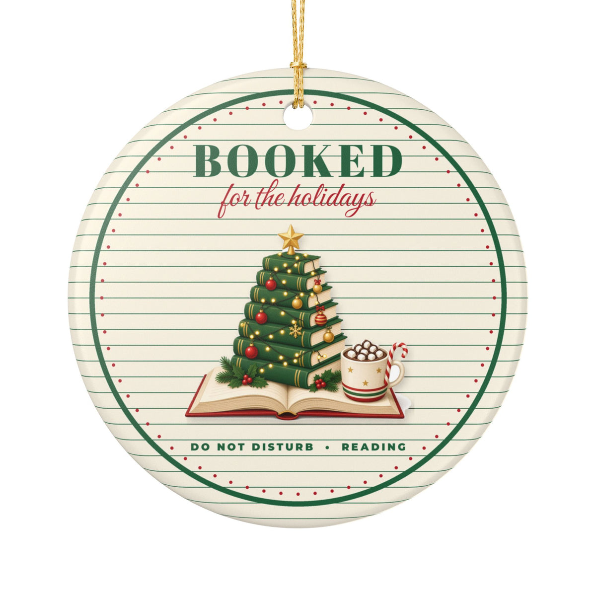 Booked For The Holidays Book Lover Christmas Ornament – Gifted Porch, view 1