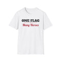 One Flag Many Heroes Patriotic T-Shirt – Gifted Porch, view 1