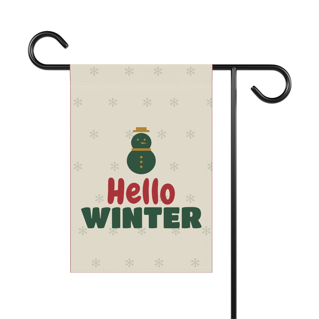 Snowman Hello Winter Christmas Garden Flag