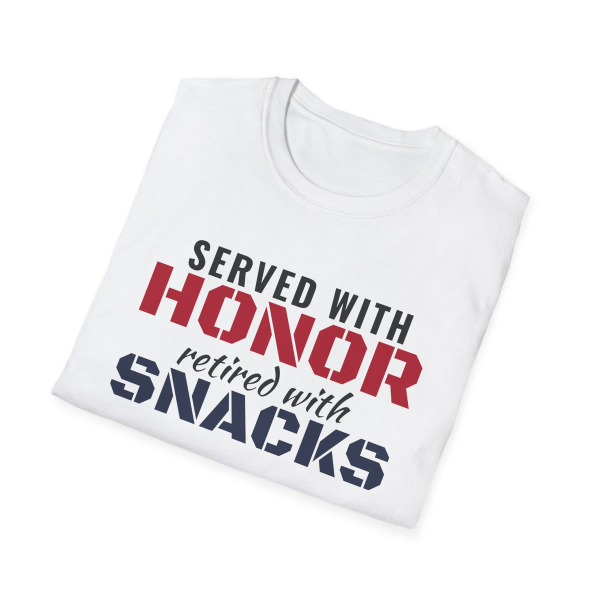 Served With Honor Retired With Snacks Funny Veteran T-Shirt – Gifted Porch, view 5