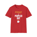 Merry And Peopled Out Funny Introvert Christmas T-Shirt – Gifted Porch, view 4