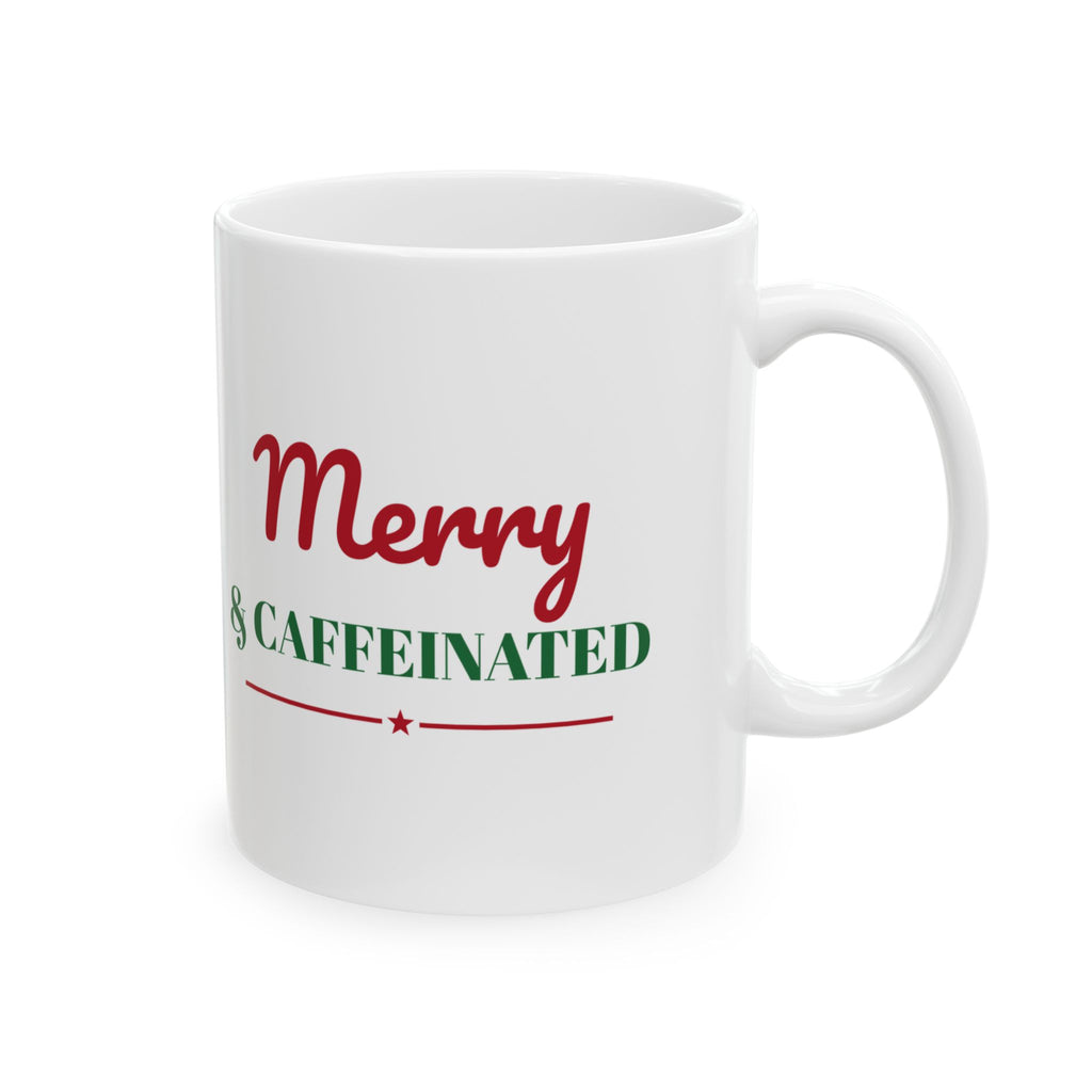 Merry And Caffeinated Christmas Mug Holiday Coffee Gift – Gifted Porch, view 5