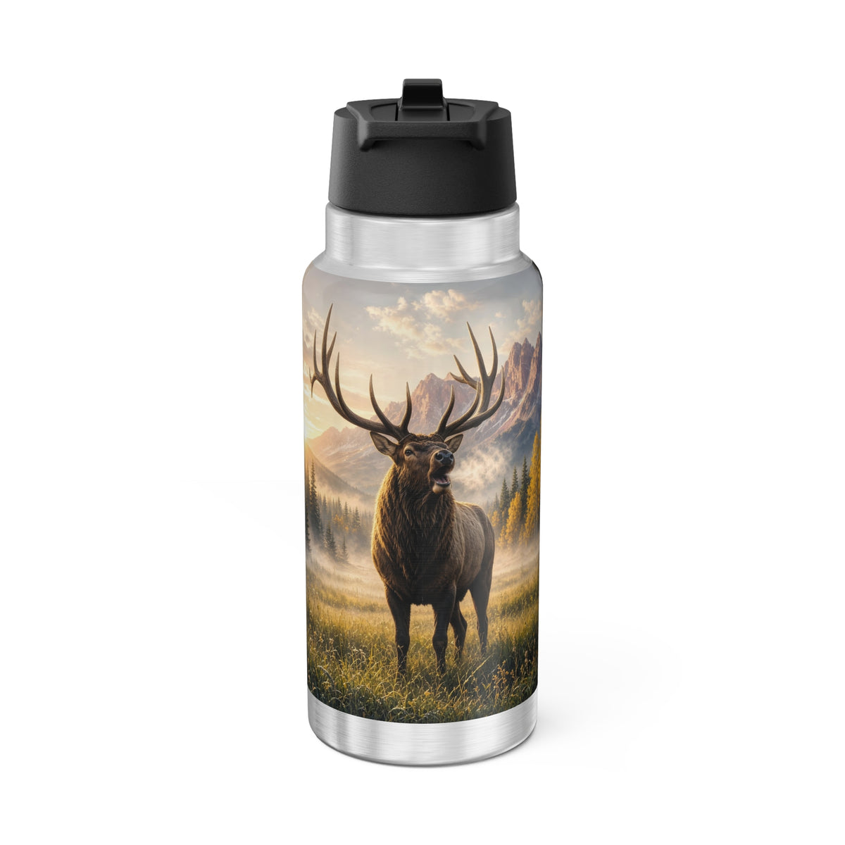 Whitetail and Elk 32oz tumbler – hunting tumbler by Gifted Porch