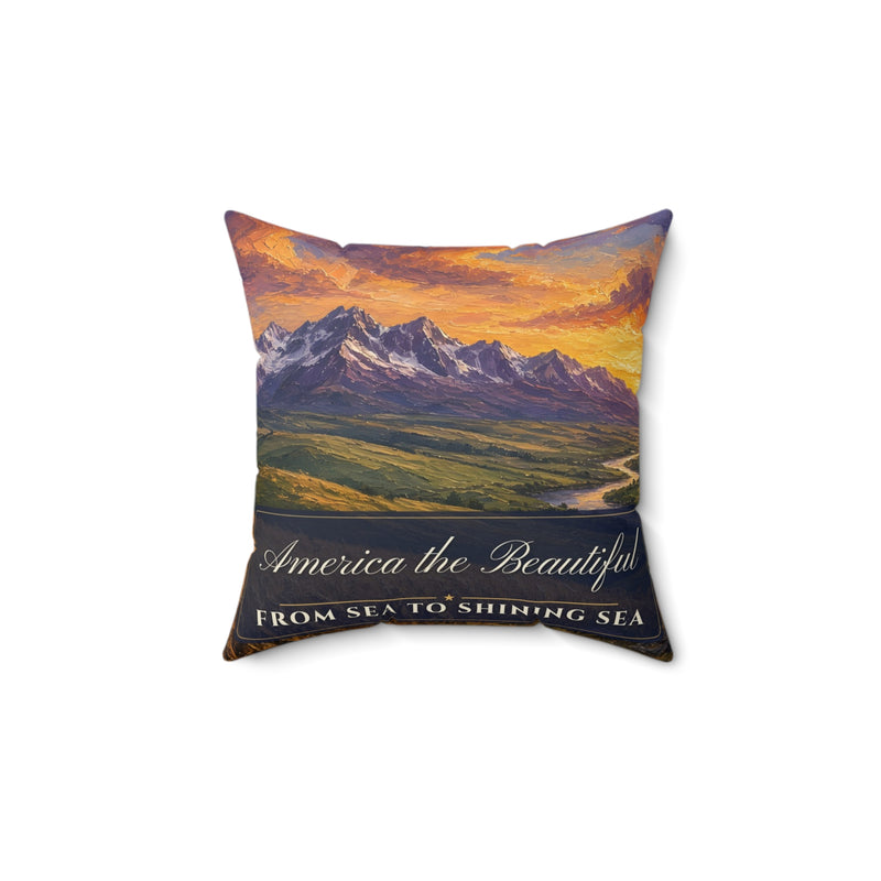 America the Beautiful throw pillow – americana throw pillow by Gifted Porch