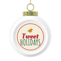 Tweet Holidays Glass Ball Ornament