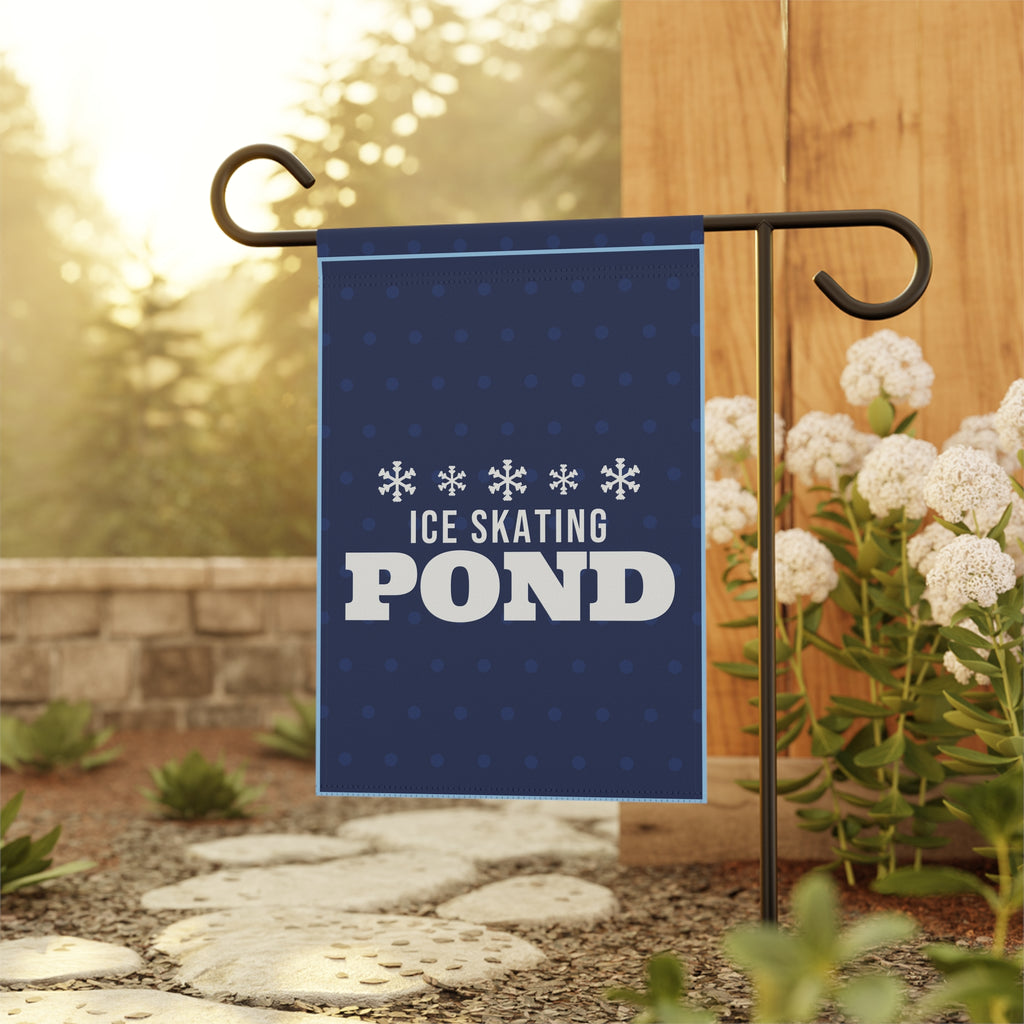 Ice Skating Pond Garden Flag