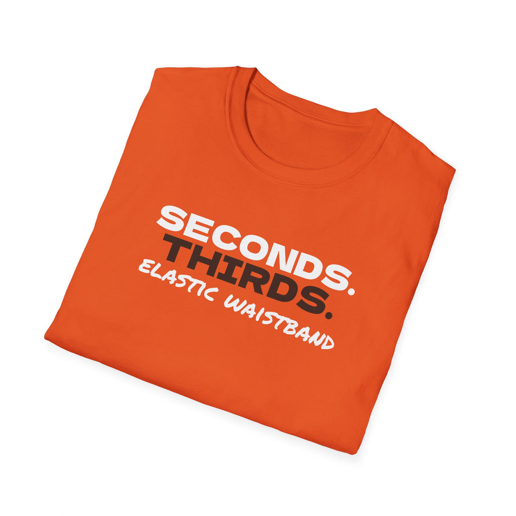 Seconds Thirds Elastic Waistband Funny Thanksgiving T-Shirt – Gifted Porch, view 18