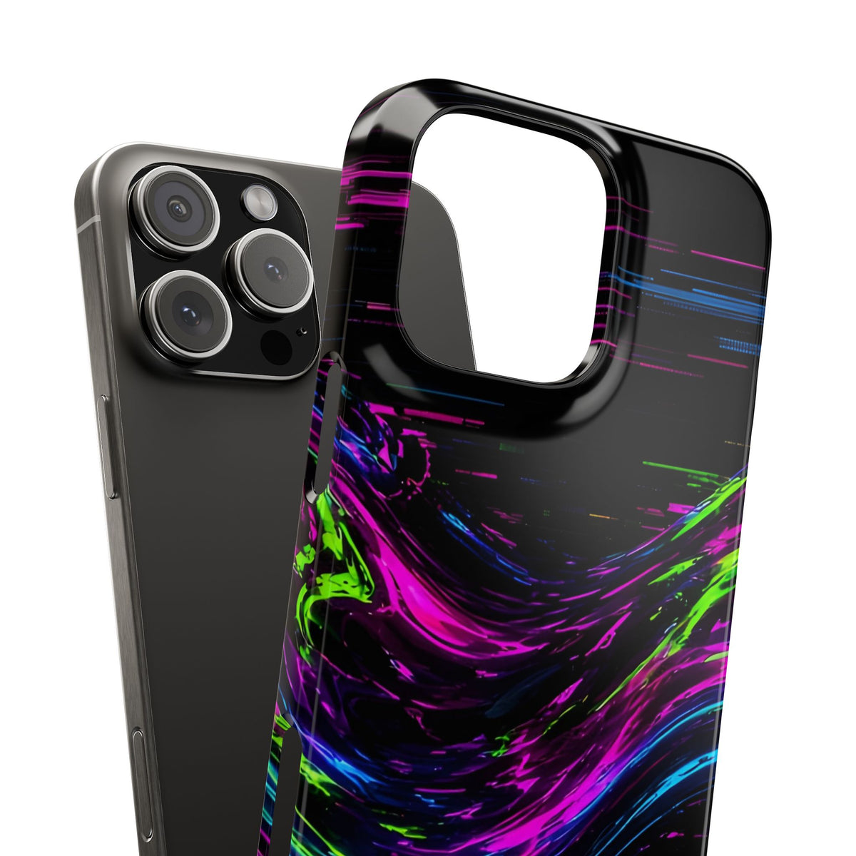 Glitch Wave Abstract Phone Case – unique art gift, photo 46