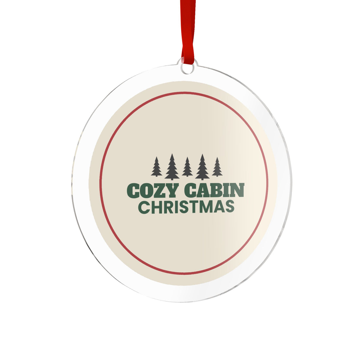 Cozy Cabin Christmas Acrylic Ornament