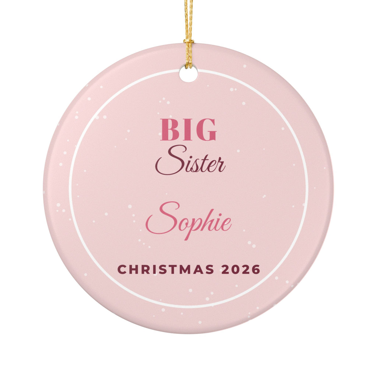 Big Sister Personalized Christmas Ornament 2026 – Gifted Porch, view 2