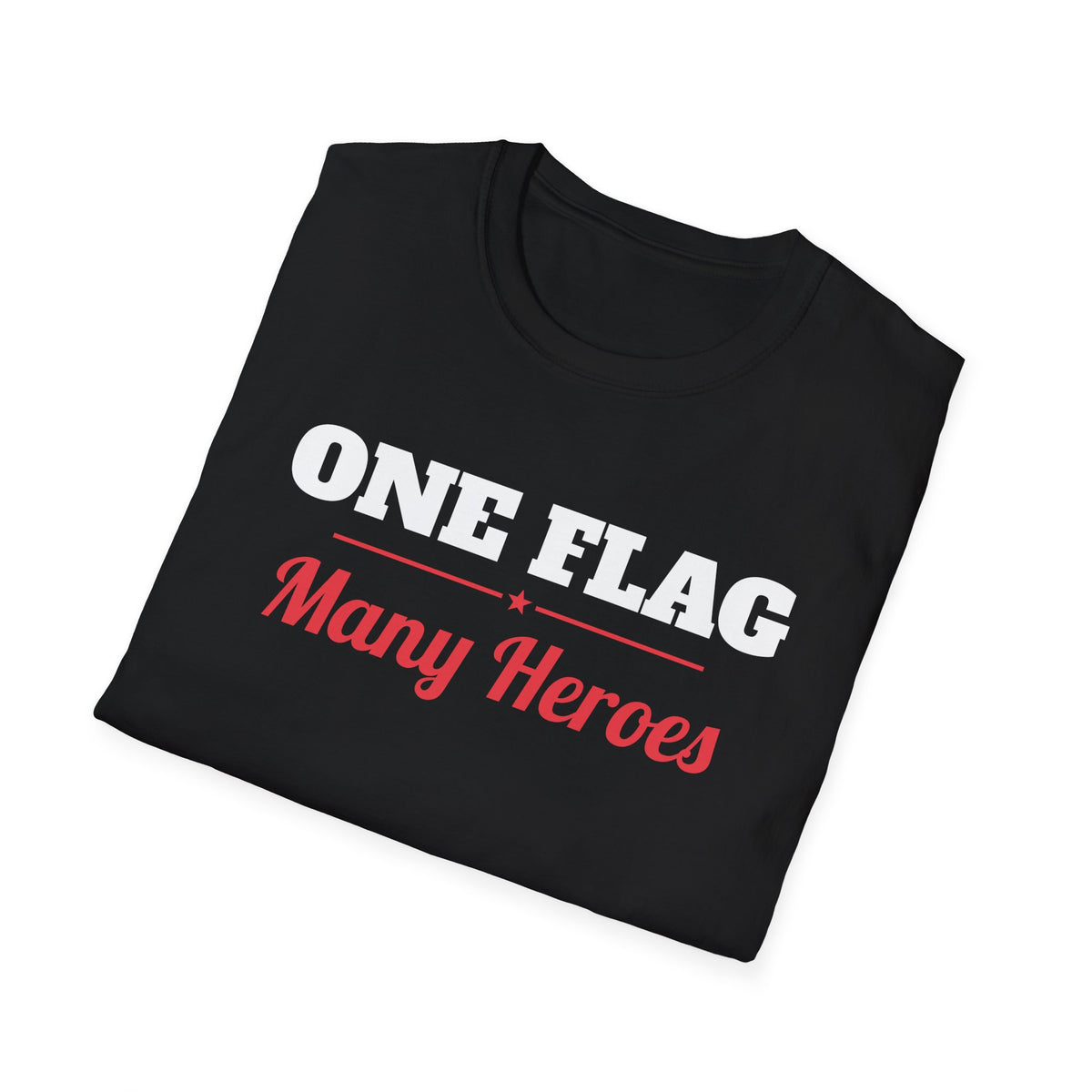One Flag Many Heroes Patriotic T-Shirt – Gifted Porch, view 8