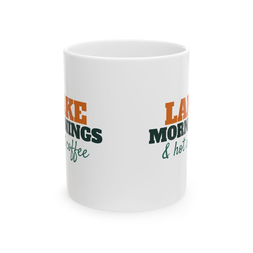 Lake Mornings And Hot Coffee Mug Lake Life Fishing Gift – Gifted Porch, view 2