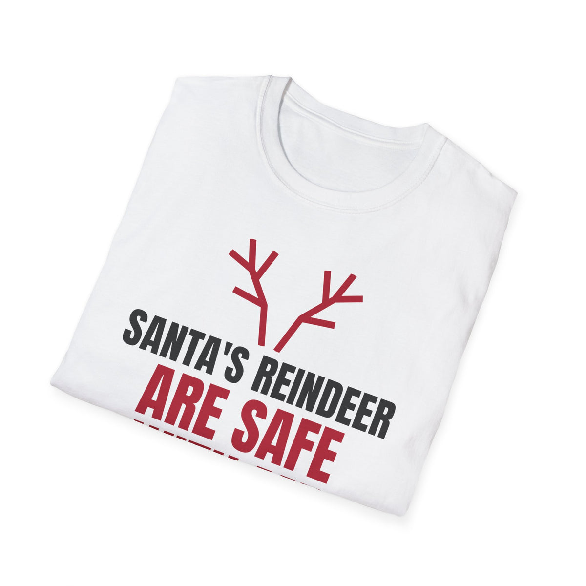 Santa's Reindeer Are Safe With Me Hunting T-Shirt – Gifted Porch, view 7