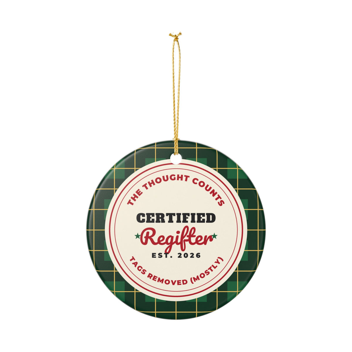 Certified Regifter 2026 White Elephant Christmas Ornament – Gifted Porch, view 4