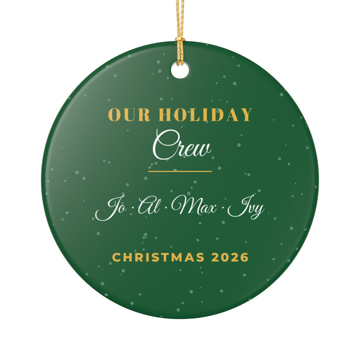 Our Holiday Crew 2026 Personalized Family Names Ornament – Gifted Porch, view 2