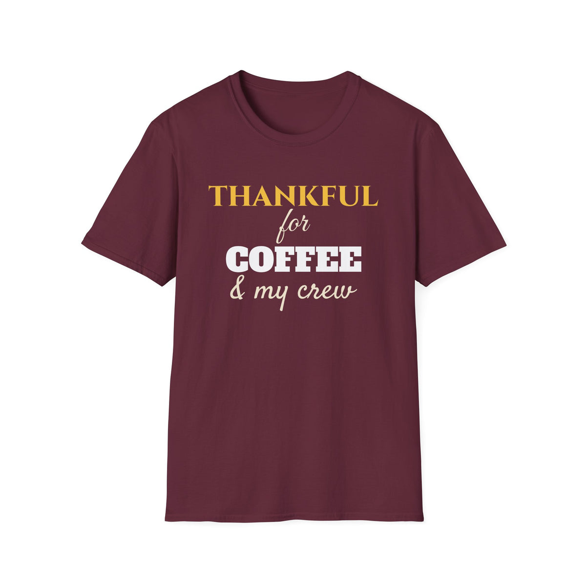 Thankful For Coffee And My Crew Fall T-Shirt – Gifted Porch, view 5