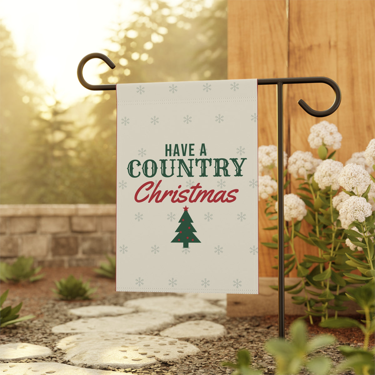 Country Christmas Garden Flag