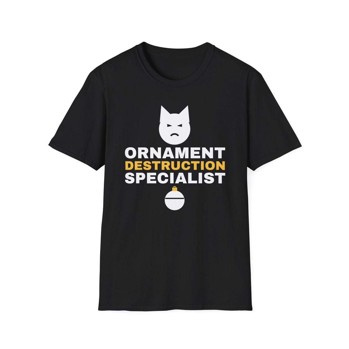 Ornament Destruction Specialist Cat Christmas Tree T-Shirt – Gifted Porch, view 2