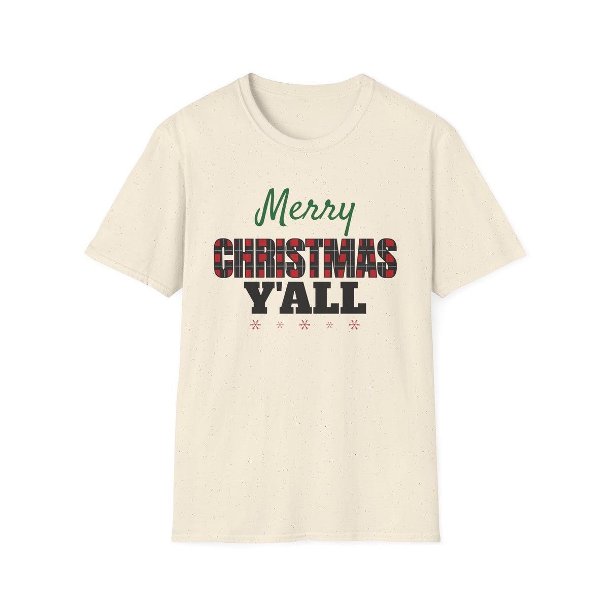 Merry Christmas Yall Buffalo Plaid Southern Country Christmas T-Shirt Unisex – Gifted Porch