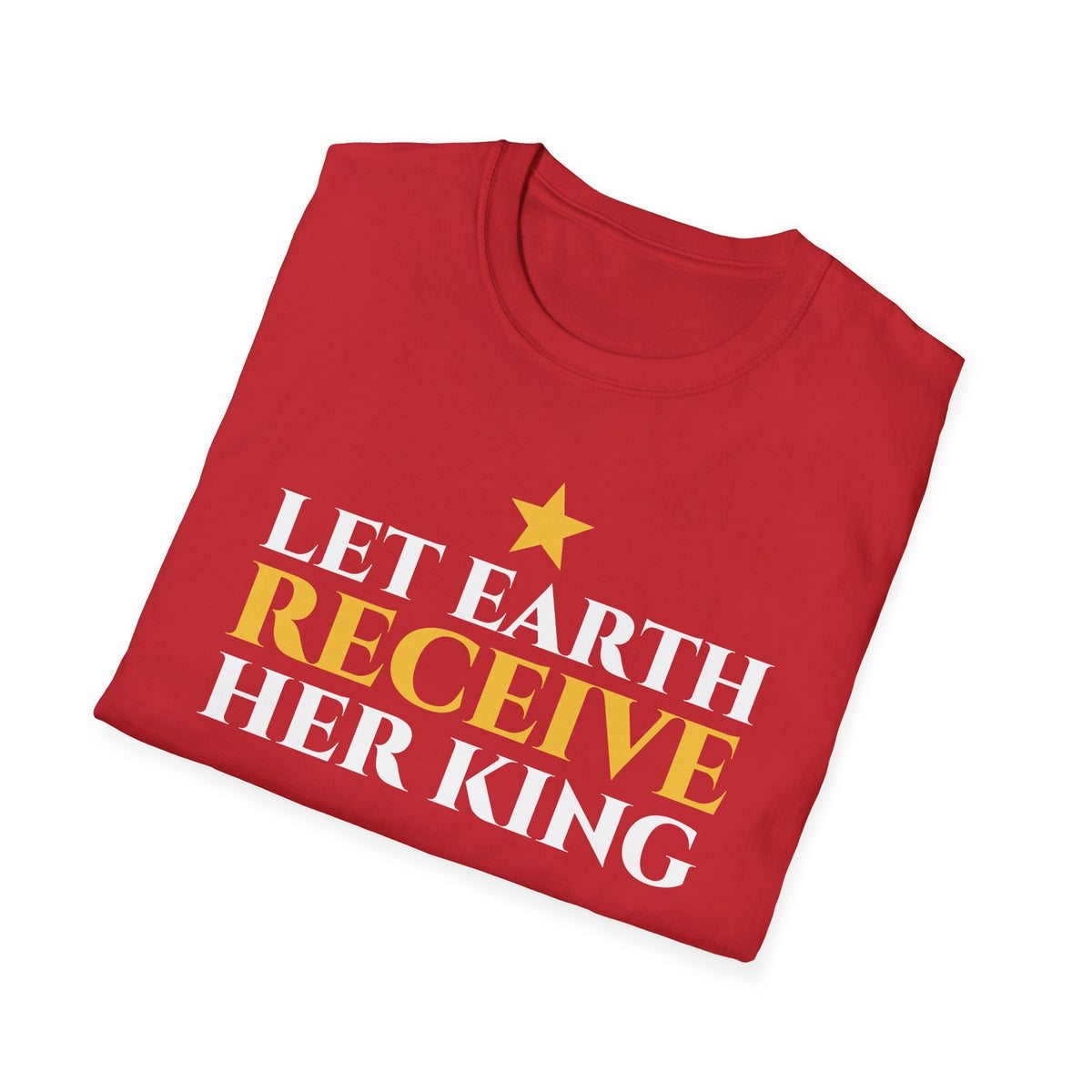 Let Earth Receive Her King Christmas T-Shirt Christian Hymn Faith Gift Tee – Gifted Porch