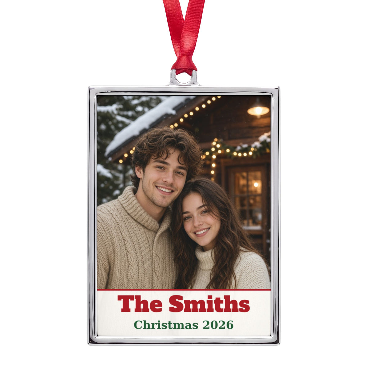 Personalized Couple Photo Frame Ornament