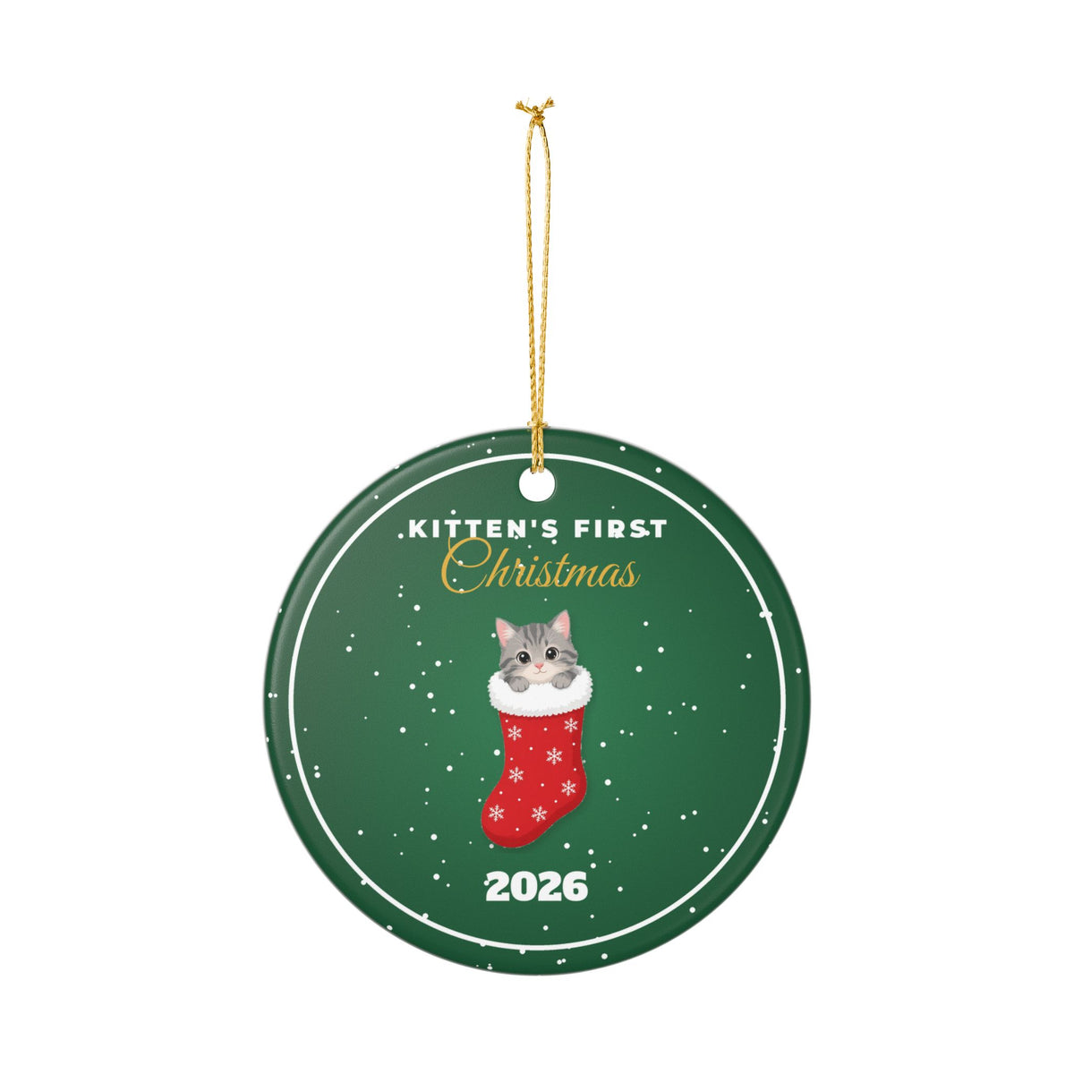Kitten's First Christmas 2026 Cat Christmas Ornament – Gifted Porch, view 4