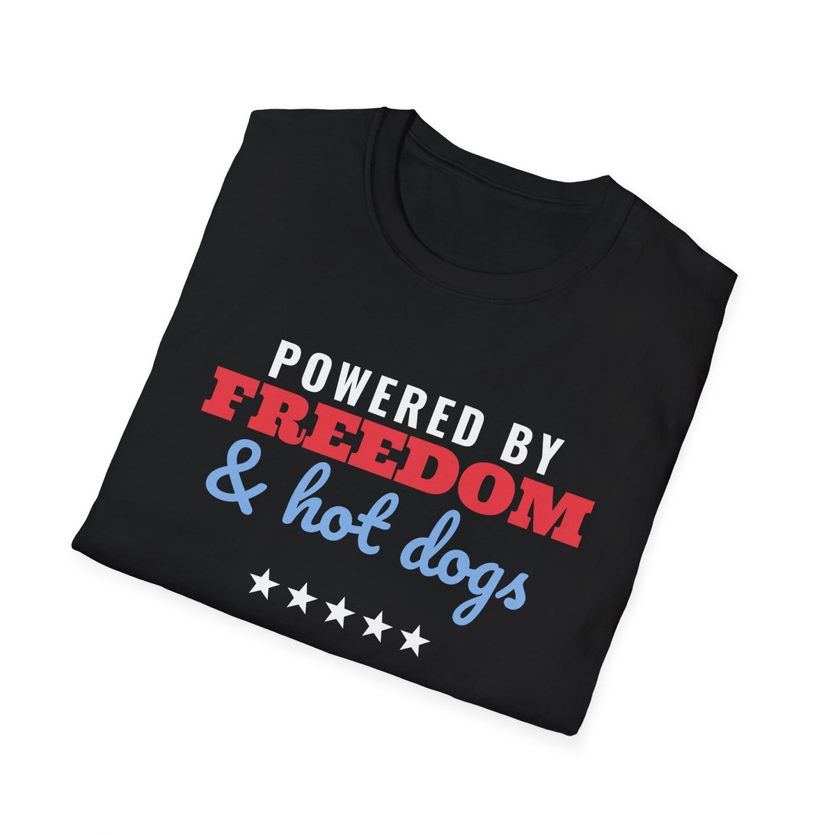 Powered By Freedom And Hot Dogs Funny 4th Of July T-Shirt – Gifted Porch, view 8