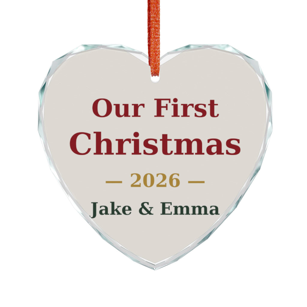 Our First Christmas Crystal Glass Ornament – Couple's Christmas gift