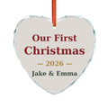 Our First Christmas Crystal Glass Ornament – Couple's Christmas gift
