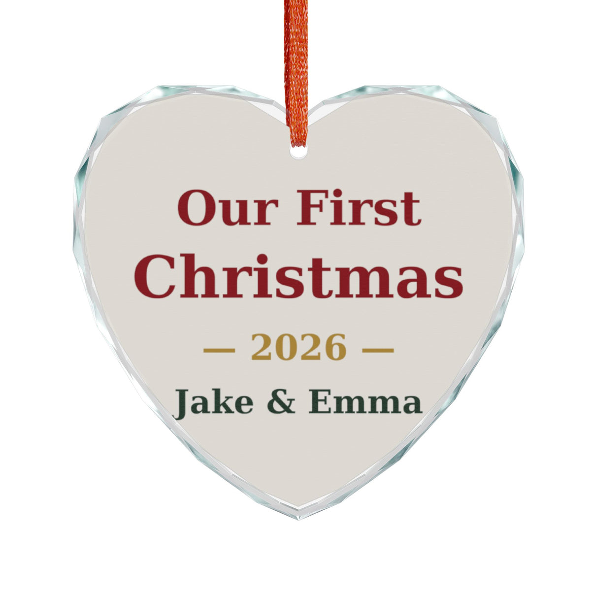 Our First Christmas Crystal Glass Ornament