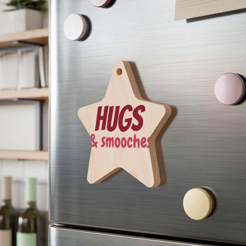 Hugs and Smooches Wood Star Ornament