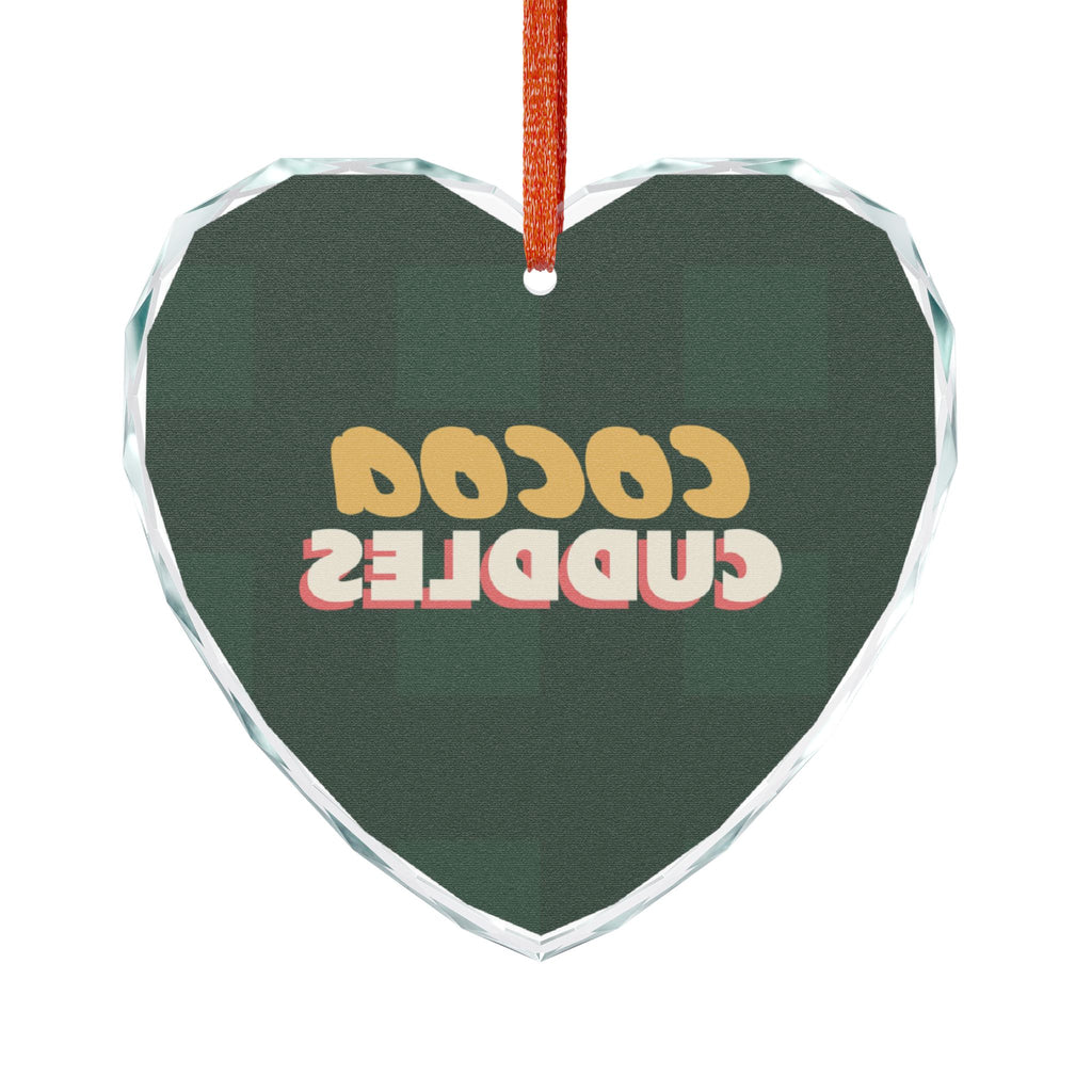 Cocoa Cuddles Glass Heart Ornament