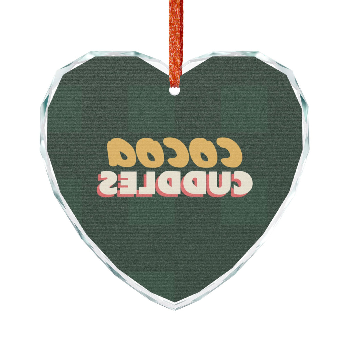 Cocoa Cuddles Glass Heart Ornament