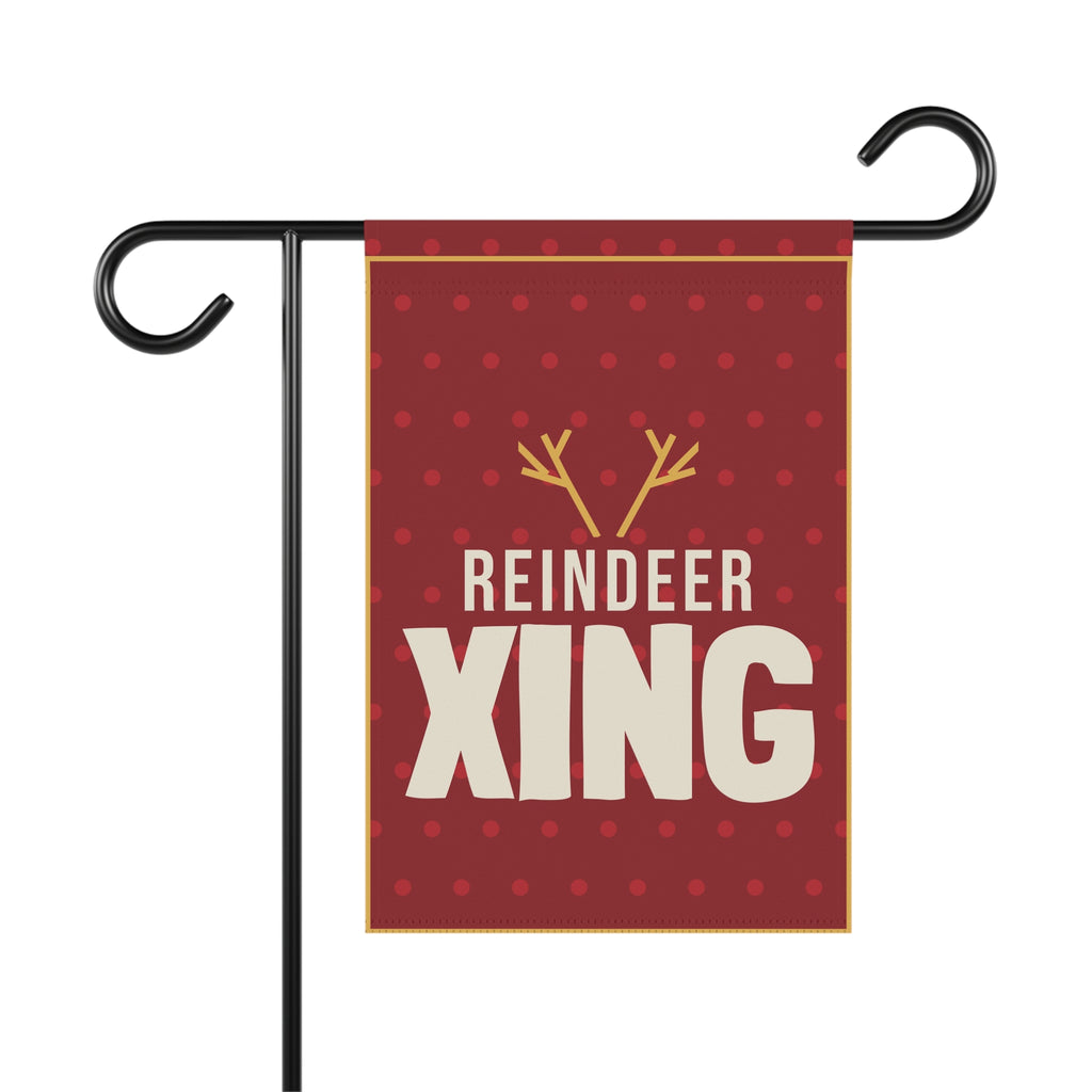 Reindeer Xing Garden Flag