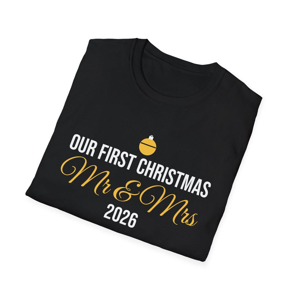 Our First Christmas As Mr And Mrs 2026 T-Shirt Newlywed Holiday Gift Tee – Gifted Porch
