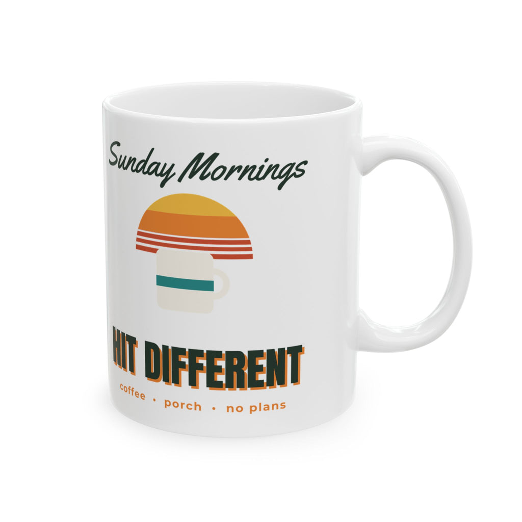 Sunday Mornings Hit Different Mug