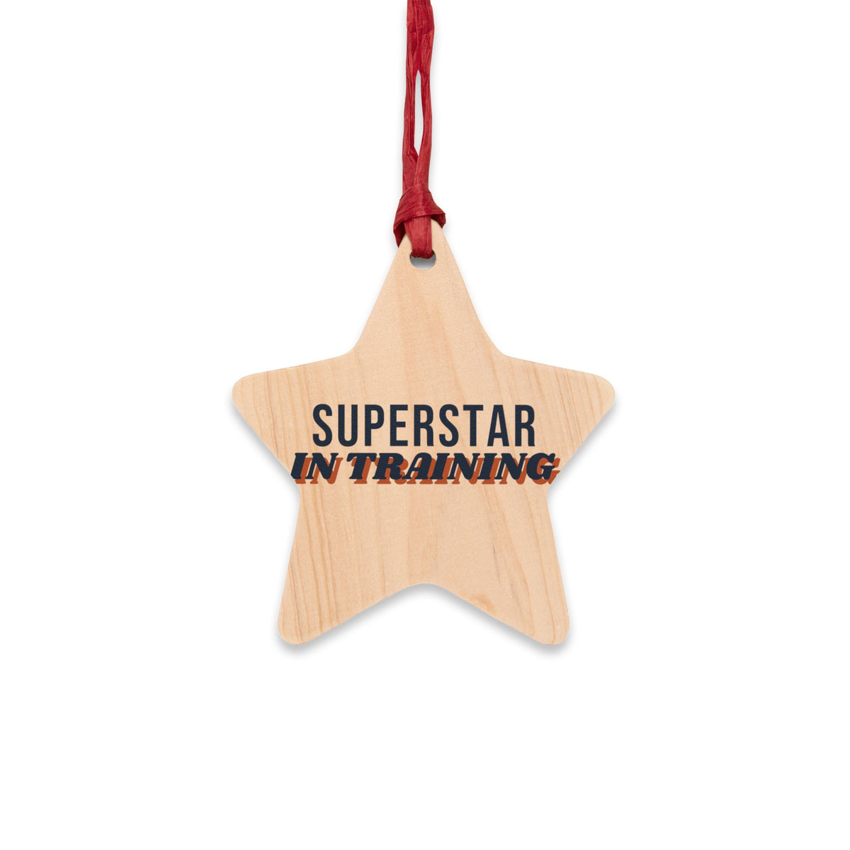 Superstar in Training Wood Star Ornament